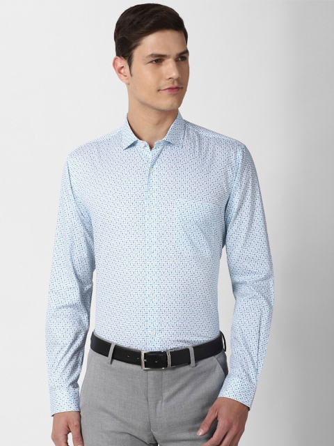 

Peter England Men Blue Printed Formal Shirt