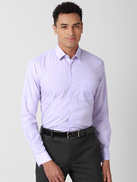 

Peter England Men Purple Checked Formal Shirt