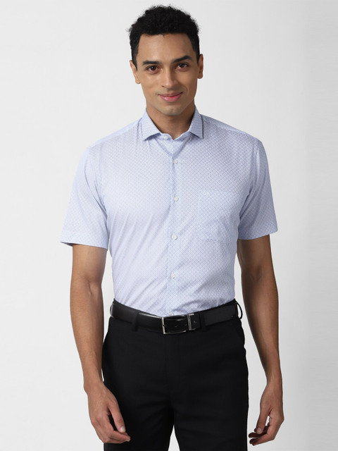 

Peter England Men Blue Printed Formal Shirt