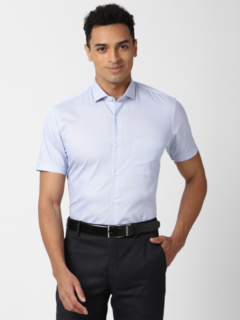 

Peter England Men Blue Slim Fit Printed Formal Shirt
