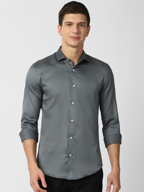 

Peter England Men Grey Slim Fit Casual Shirt