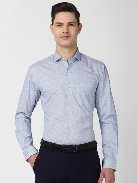 

Peter England Men Blue Printed Formal Shirt