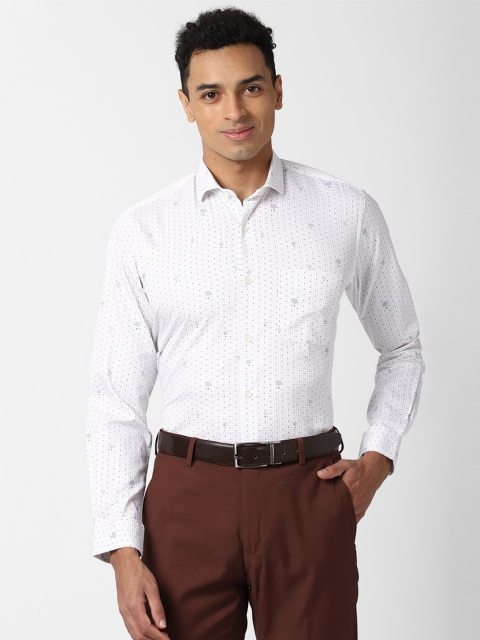 

Peter England Men White Checked Formal Shirt