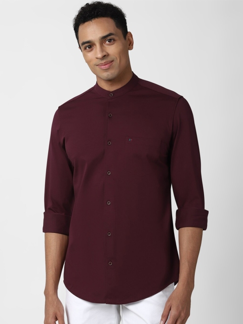 

Peter England Casuals Men Maroon Slim Fit Casual Shirt