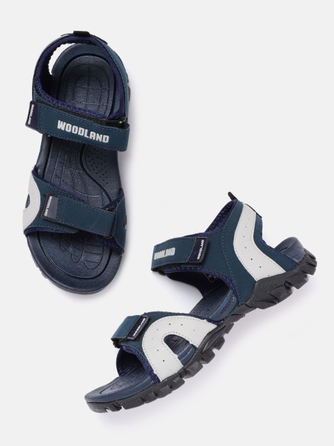 

Woodland Men Navy Blue & Grey Brand Logo Printed Sports Sandal
