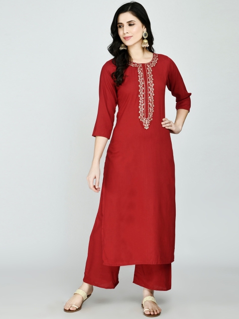 

MAFE Women Red Kurta with Palazzos