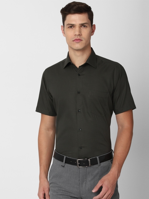 

Van Heusen Men Olive Green Formal Shirt