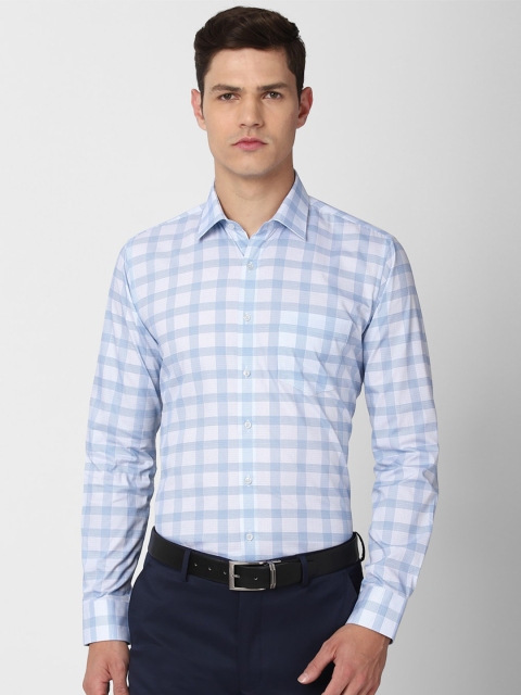 

Van Heusen Men Blue Slim Fit Checked Formal Shirt