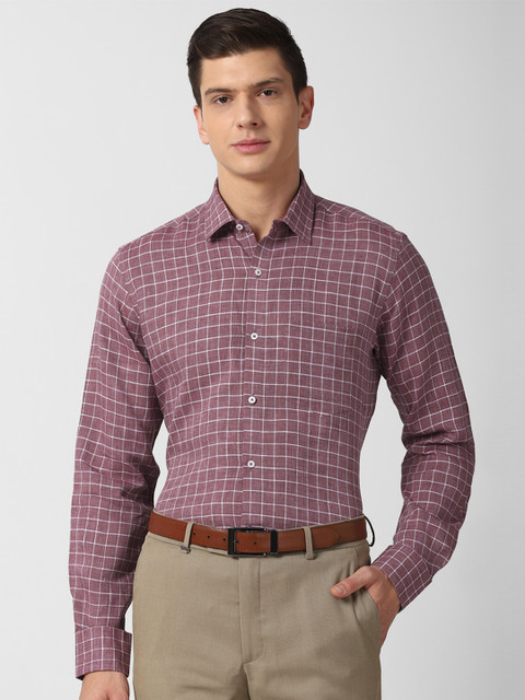 

Van Heusen Men Purple Checked Formal Shirt