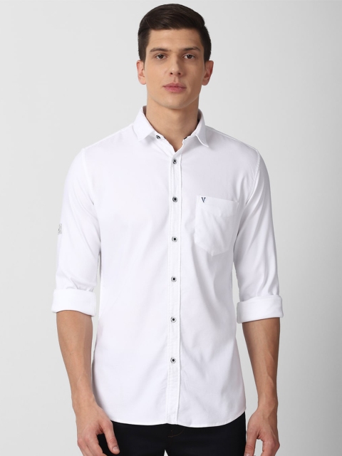 

VAN HEUSEN DENIM LABS Men White Slim Fit Casual Shirt