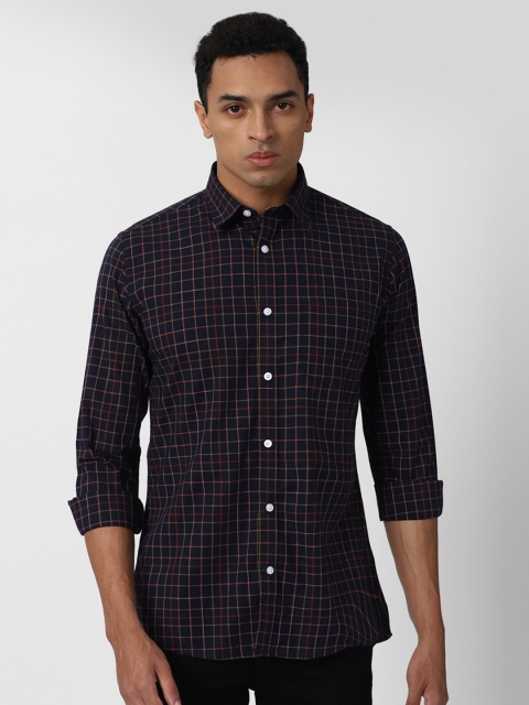

Van Heusen Sport Men Navy Blue Slim Fit Tartan Checked Casual Shirt