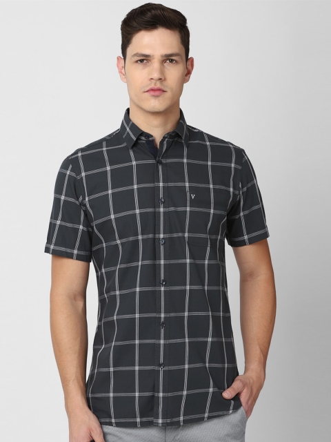 

Van Heusen Sport Men Grey Slim Fit Windowpane Checked Casual Shirt