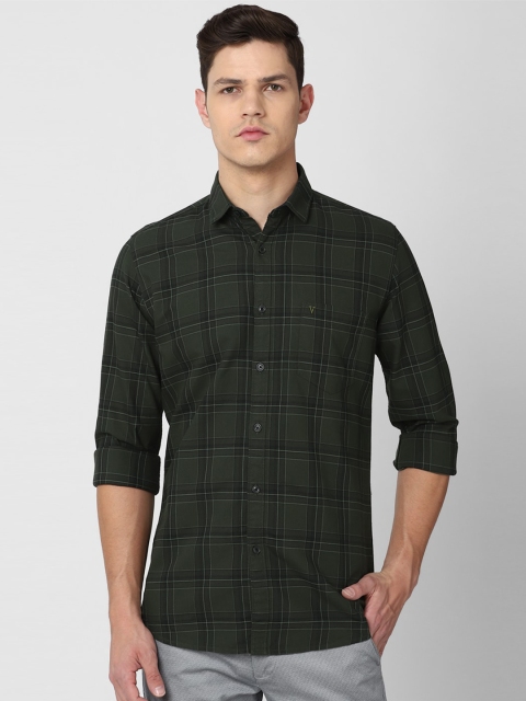 

Van Heusen Sport Men Grey Slim Fit Windowpane Checks Checked Casual Shirt
