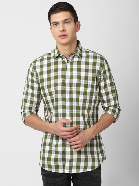 

Van Heusen Sport Men Olive Green Slim Fit Checked Cotton Casual Shirt