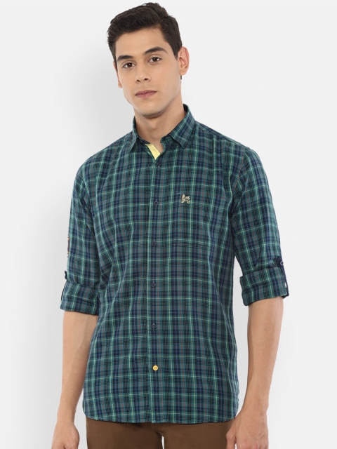 

Van Heusen Sport Men Green Slim Fit Checked Casual Shirt