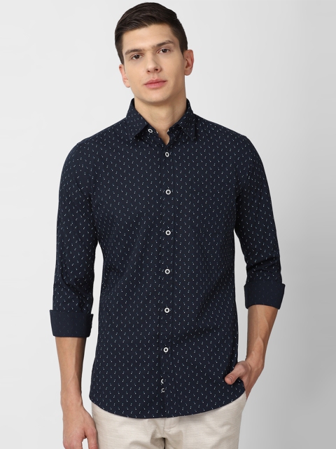 

Van Heusen Sport Men Navy Blue Slim Fit Printed Cotton Casual Shirt