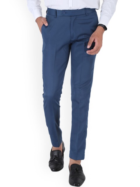 

Srey trends Men Blue Smart Slim Fit High-Rise Trousers