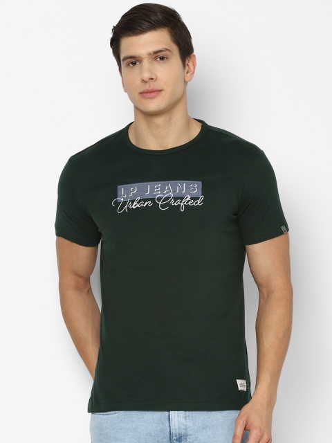 

Louis Philippe Jeans Men Green Typography Printed Slim Fit T-shirt