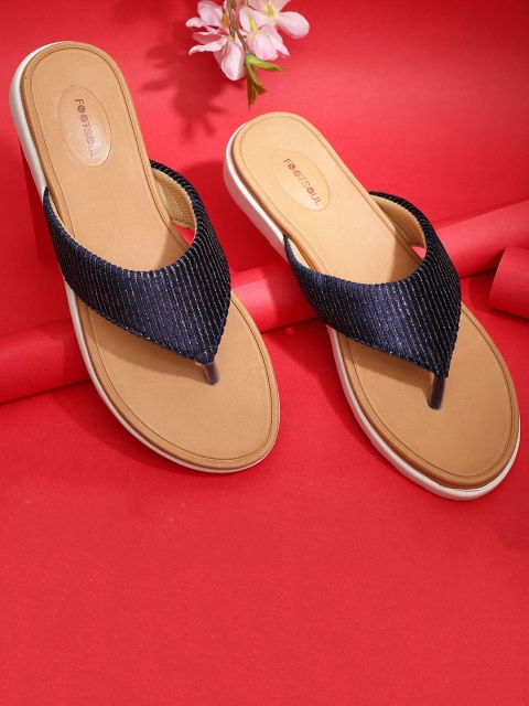 

FOOTSOUL Women Blue Open Toe Flats