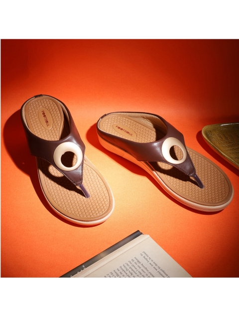 

FOOTSOUL Women Brown Open Toe Flats