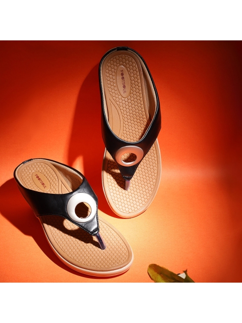 

FOOTSOUL Women Black Open Toe Flats