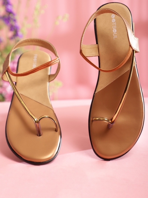 

FOOTSOUL Women Copper-Toned One Toe Flats
