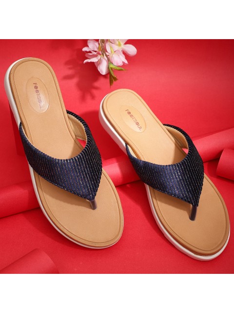 

FOOTSOUL Women Blue Open Toe Flats