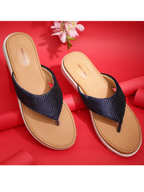 

FOOTSOUL Women Blue Open Toe Flats