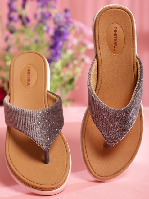 

FOOTSOUL Women Grey Open Toe Flats