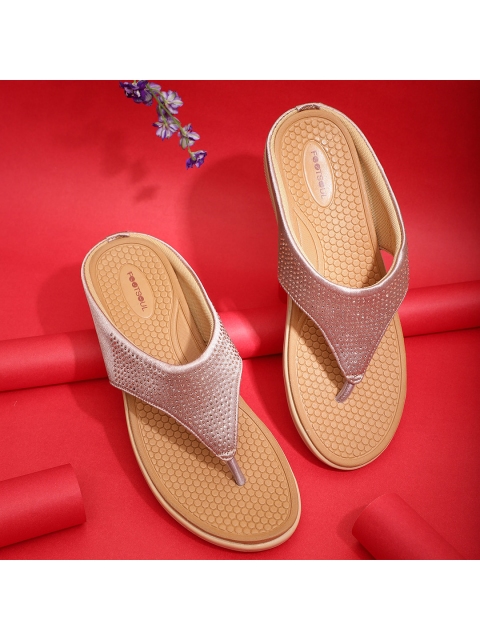 

FOOTSOUL Women Peach-Coloured Open Toe Flats