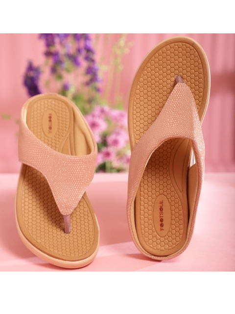 

FOOTSOUL Women Peach-Coloured Open Toe Flats