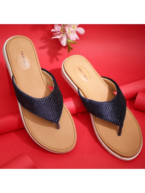 

FOOTSOUL Women Blue Open Toe Flats