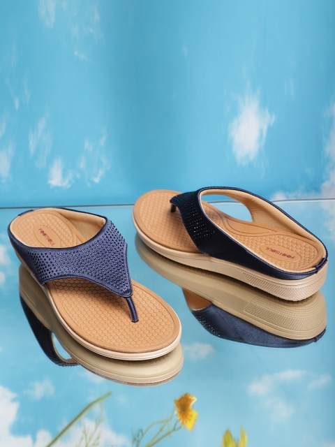 

FOOTSOUL Women Blue Open Toe Flats