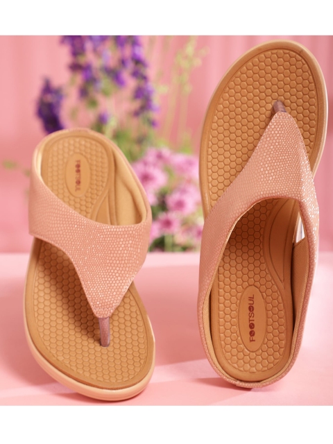 

FOOTSOUL Women Peach-Coloured Open Toe Flats