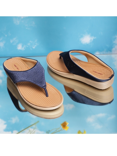 

FOOTSOUL Women Blue Open Toe Flats