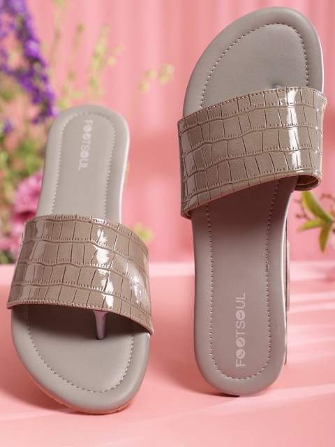 

FOOTSOUL Women Grey Open Toe Flats