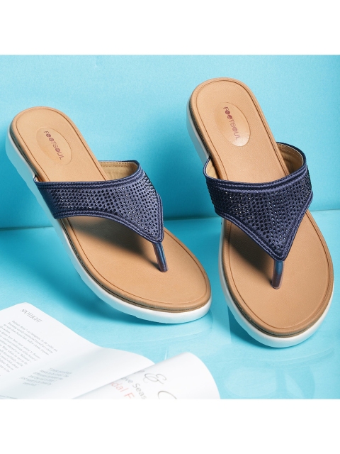 

FOOTSOUL Women Blue Open Toe Flats
