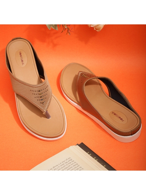 

FOOTSOUL Women Beige T-Strap Flats