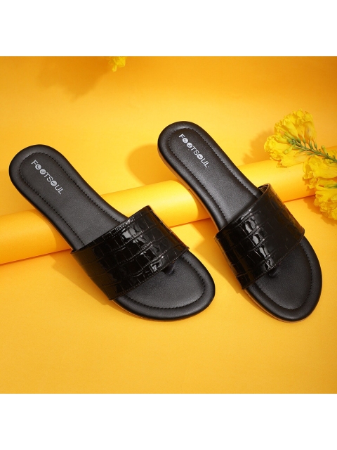 

FOOTSOUL Women Black Open Toe Flats