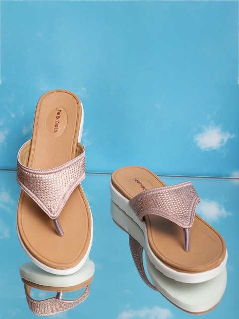 

FOOTSOUL Women Peach-Coloured Open Toe Flats