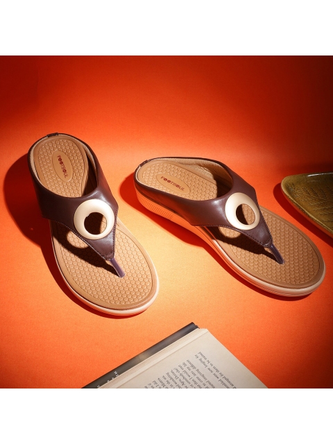 

FOOTSOUL Women Brown Open Toe Flats