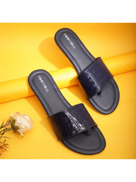 

FOOTSOUL Women Blue Open Toe Flats