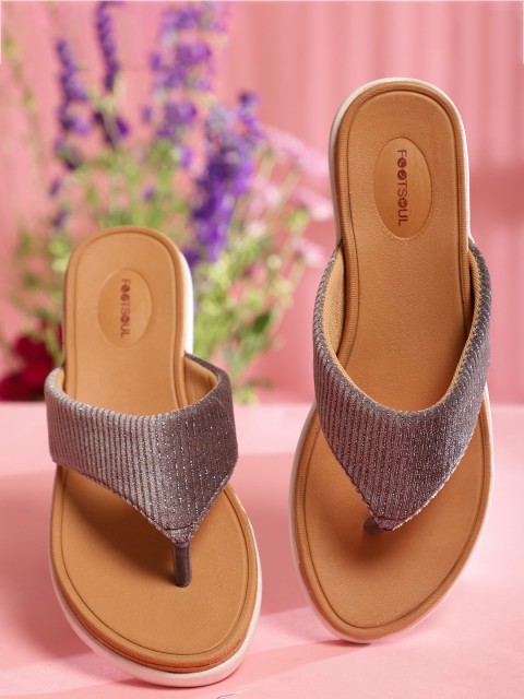 

FOOTSOUL Women Grey Open Toe Flats