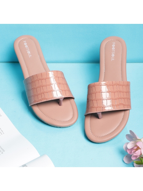 

FOOTSOUL Women Peach-Coloured Open Toe Flats