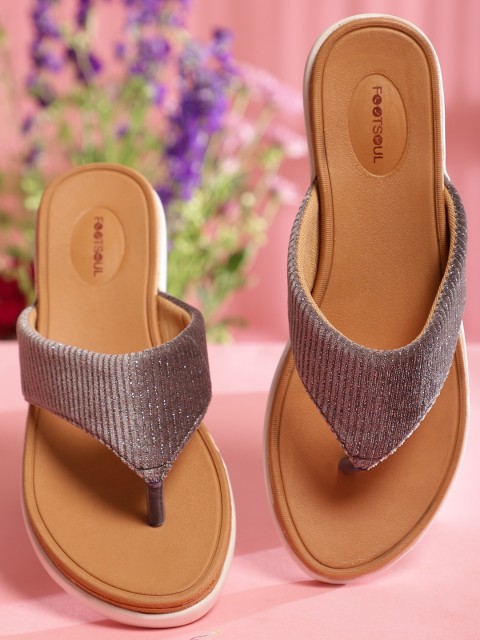 

FOOTSOUL Women Grey Open Toe Flats