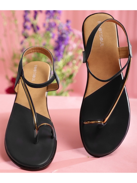 

FOOTSOUL Women Black One Toe Flats