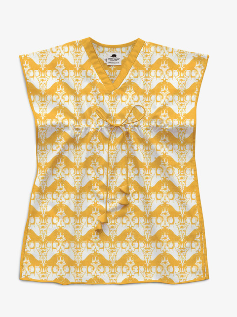 

STORY TAILOR Yellow Floral A-Line Dress
