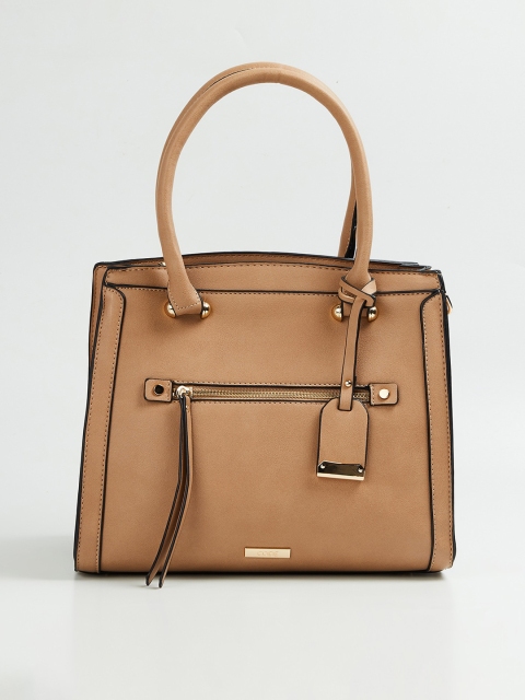 

CODE by Lifestyle Brown Structured Handheld Bag with Tasselled