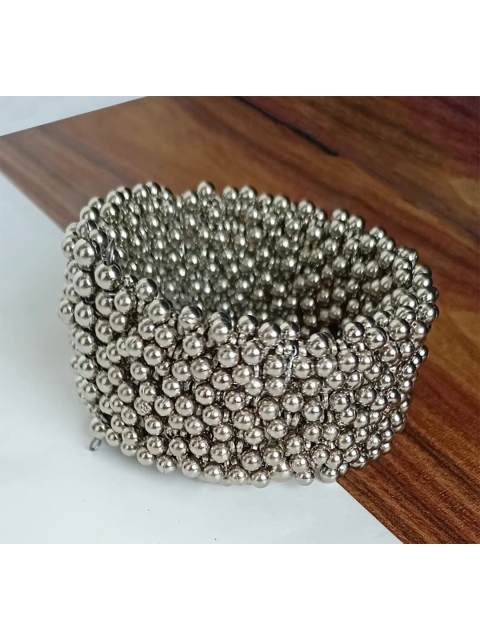 

ANNA CREATIONS Women Silver-Toned Oxidised Silver-Plated Cuff Bracelet