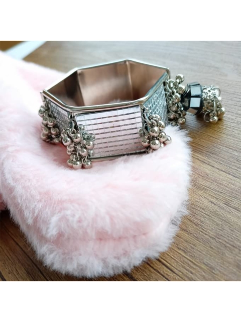 

ANNA CREATIONS Women Silver-Toned Oxidised Bangle-Style Bracelet